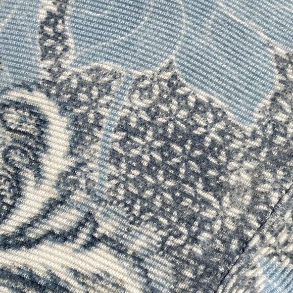 Chico's Pullover Womens 2 Blue Orange Paisley Print Side Button Sweater Knit - Picture 6 of 16